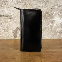Grand portefeuille zippé en cuir