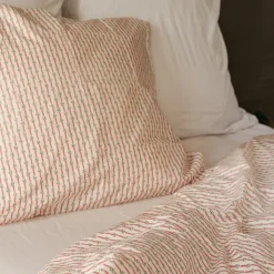 Housse de couette rayée Rouge
