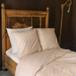 Housse de couette rayée Rouge