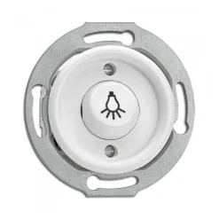 Interrupteur poussoir en duroplast blanc