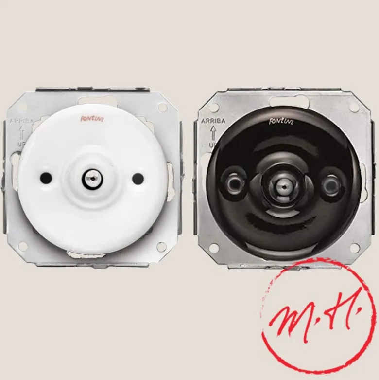 Interrupteur simple encastrable en porcelaine