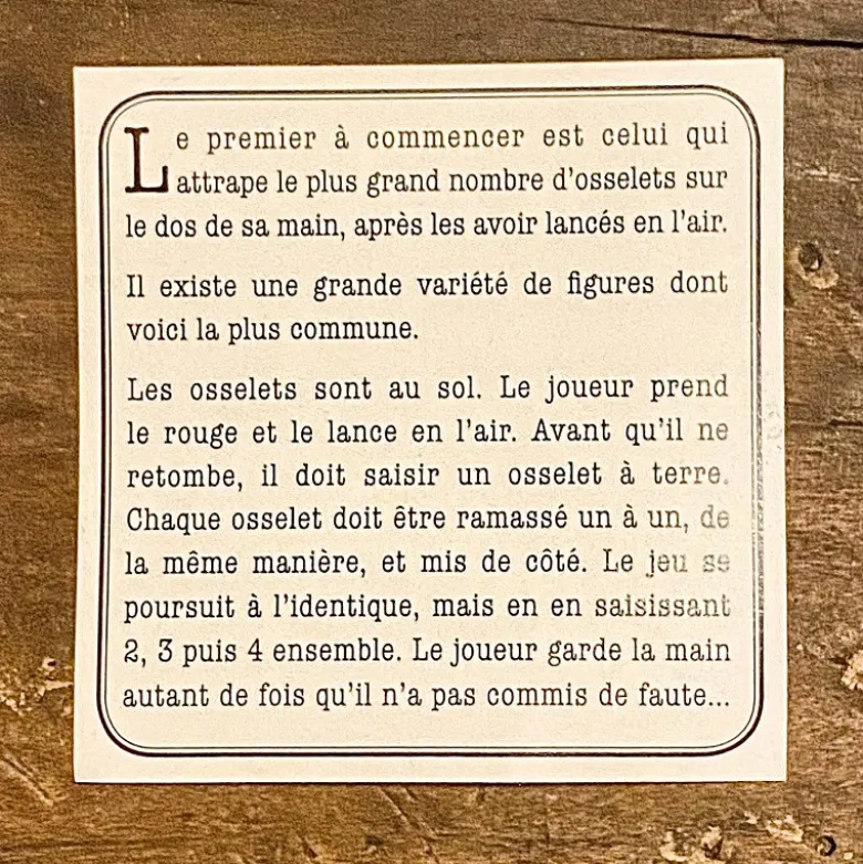 Jeu des osselets Maison Empereur