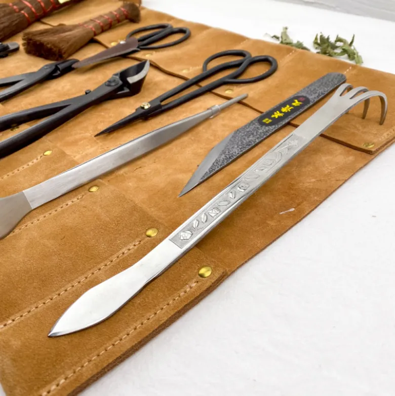 Kit pour Bonsaï - 10 outils et sacoche cuir