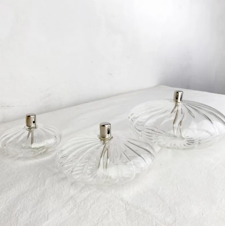 Lampe à huile ellipse striée