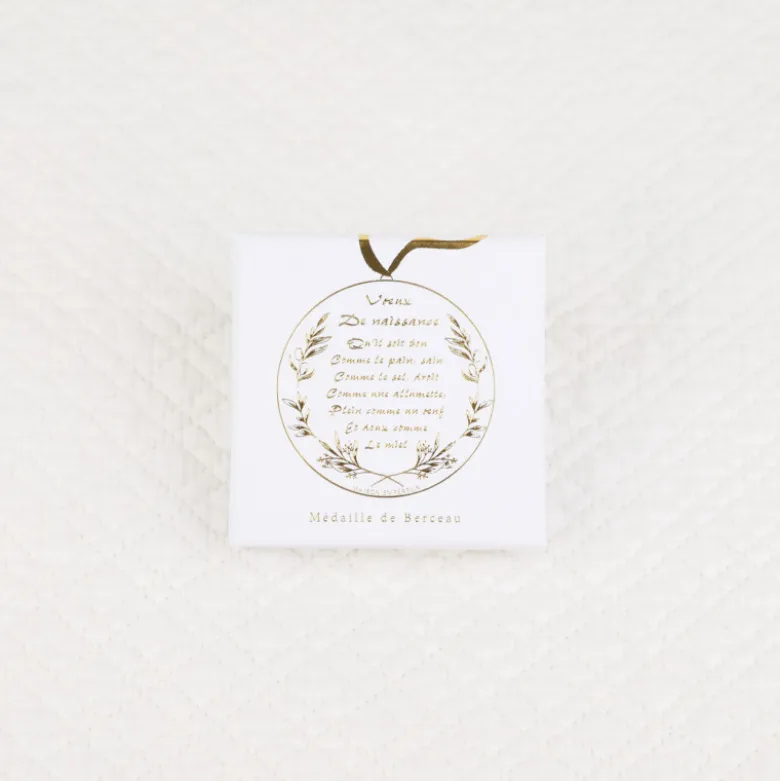 Médaille de berceau voeux de naissance