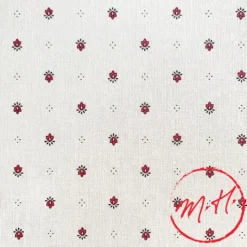 Nappe calisson ronde blanc-rouge