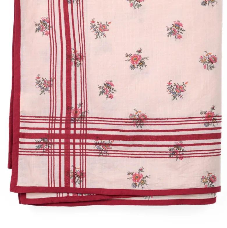 Nappe rose à fleurs