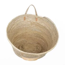 Panier avec anses en cuir