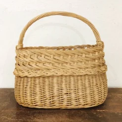 Panier tresses en osier naturel