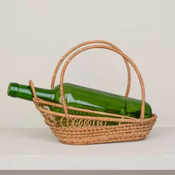 Panier-verseur en paille tressée