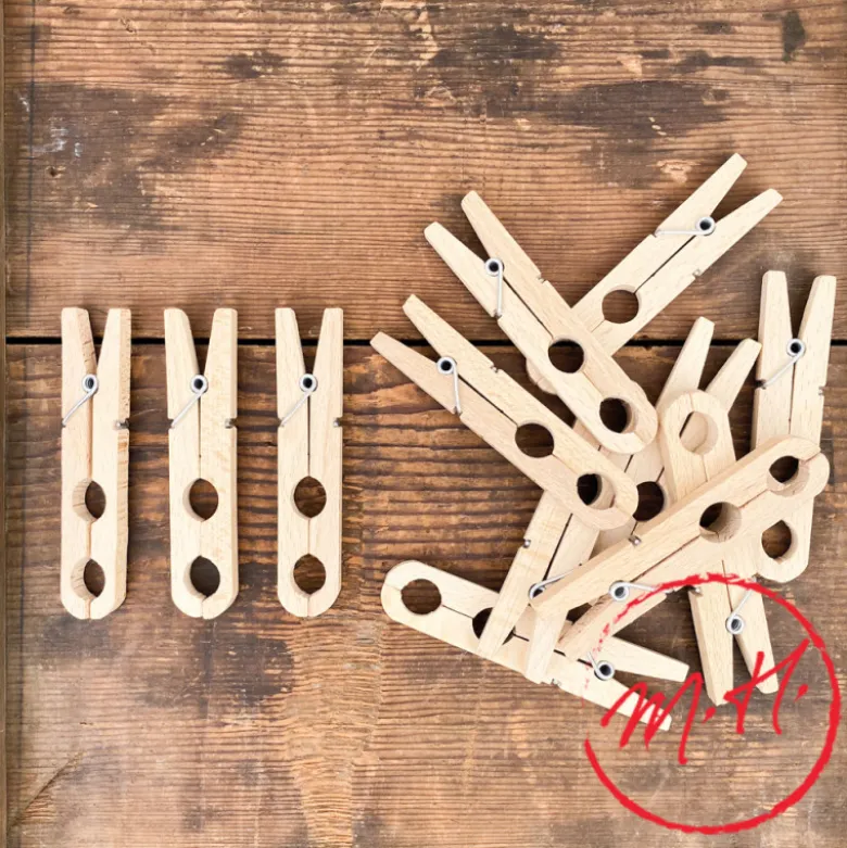 20 pinces à plantes bois de hêtre