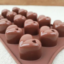 Plaque silicone coeurs chocolat