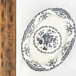 Plat ovale décor floral