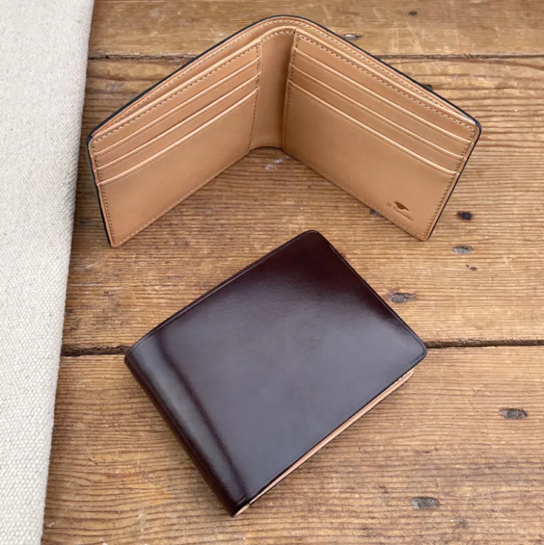 Portefeuille en cuir 6 cartes et billets