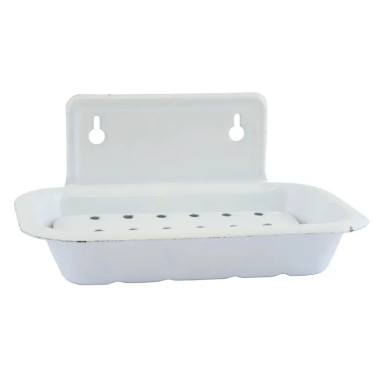 Porte savon émaillé blanc