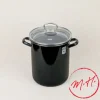 Pot à asperges ou pâtes émail noir