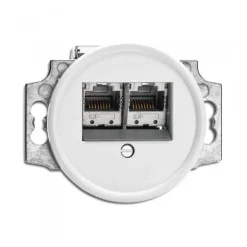 Prise double RJ45 duroplast blanc