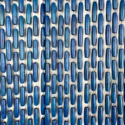 Rideau portière en perles de buis bleues