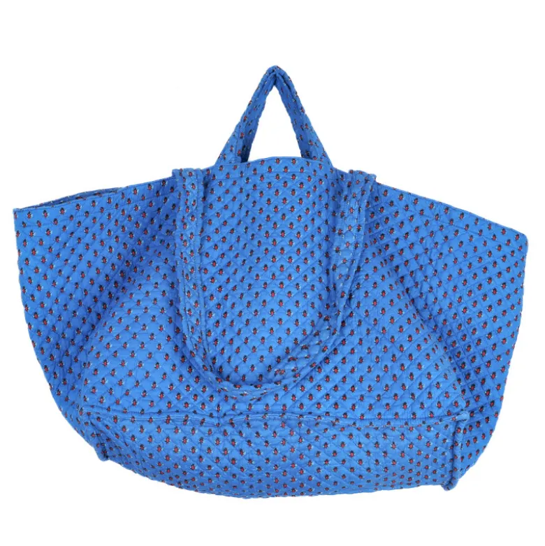 Sac géant provençal bleu motifs mouches