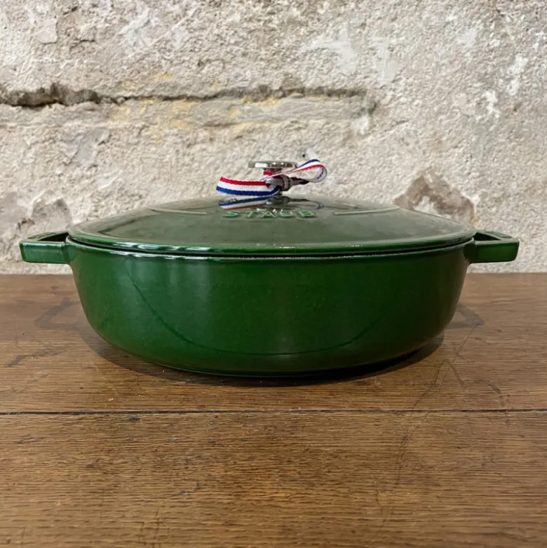 Sauteuse en fonte vert basilic