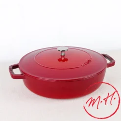 Sauteuse ronde en fonte cerise