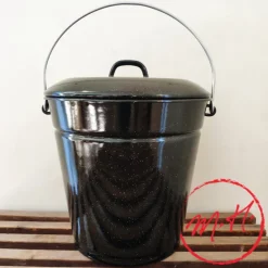 Seau émail noir 10L