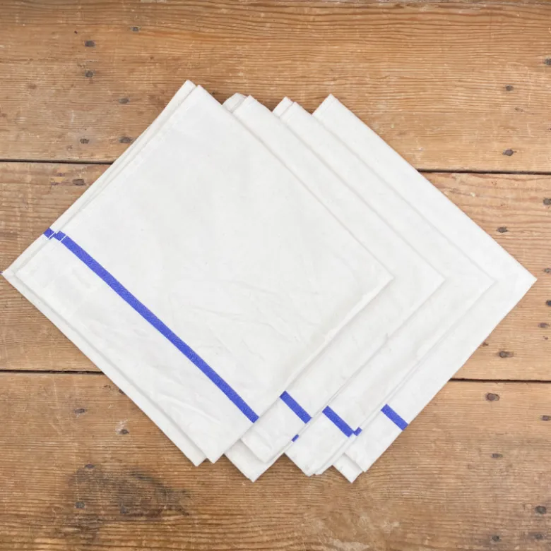 4 serviettes de table en coton écru