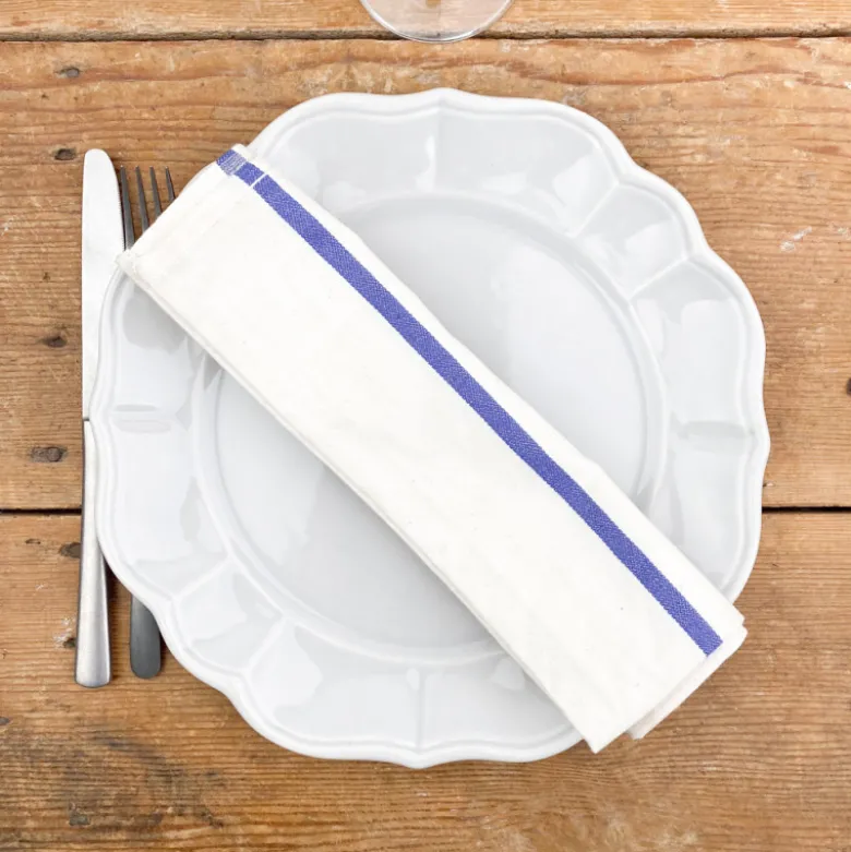 4 serviettes de table en coton écru