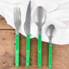 Set de 4 couverts verts effet mat