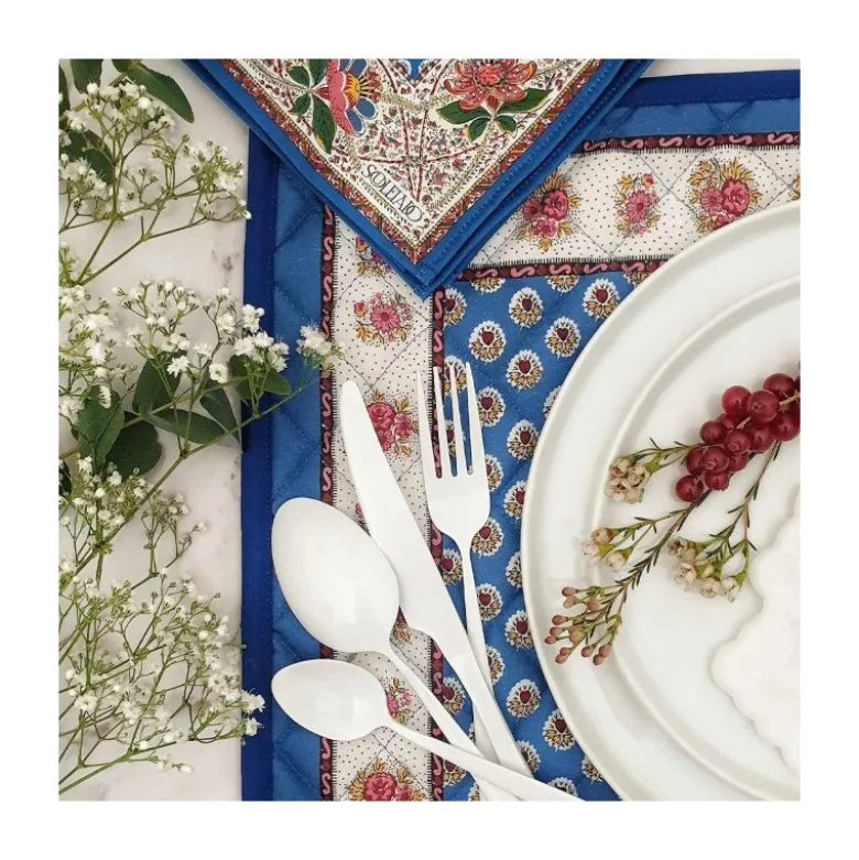 Set de table Fleur d'Arles bleu Souleiado