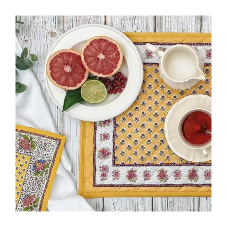 Set de table Fleur d'Arles jaune Souleiado