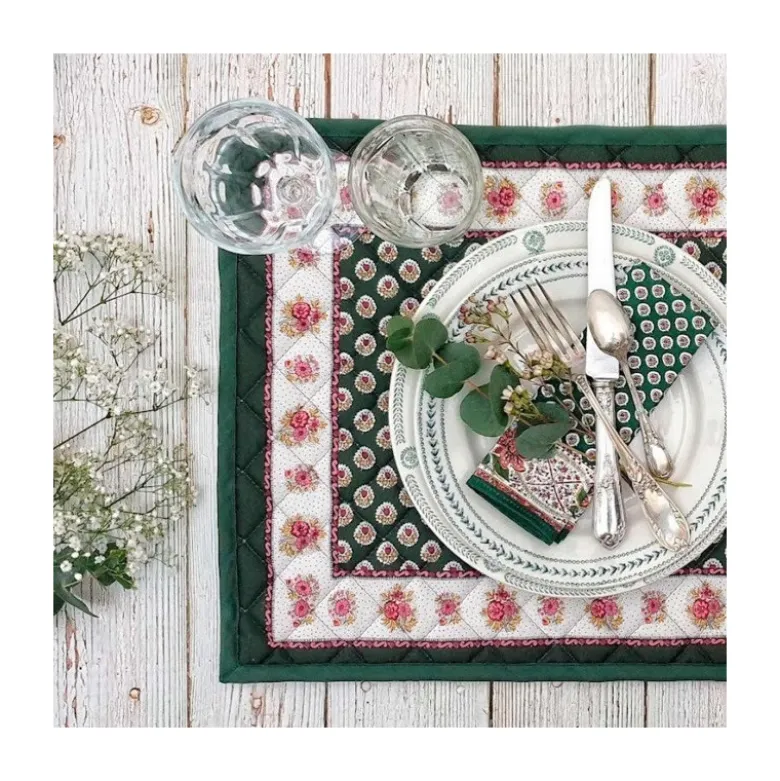 Set de table Fleur d'Arles vert