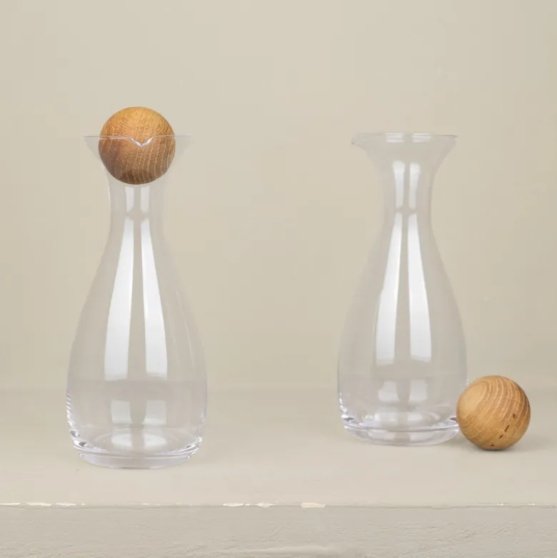 Set huilier et vinaigrier en verre soufflé
