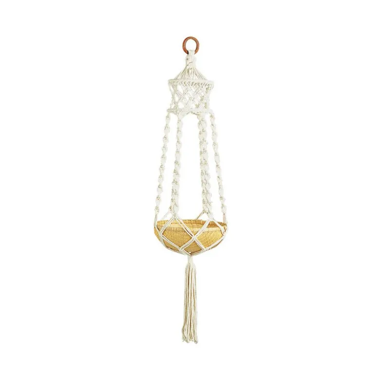 Suspension de plante en macramé