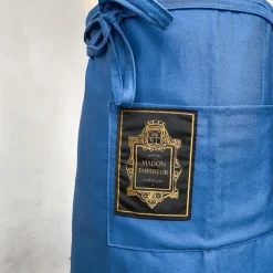 Tablier court en coton bleu Maison Empereur