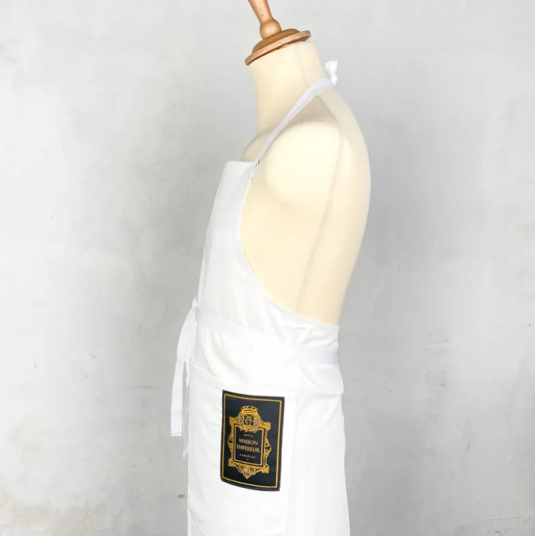 Tablier en coton blanc Maison Empereur
