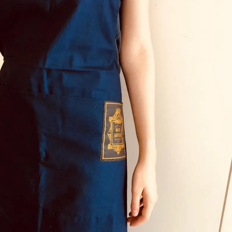 Tablier en coton bleu Maison Empereur