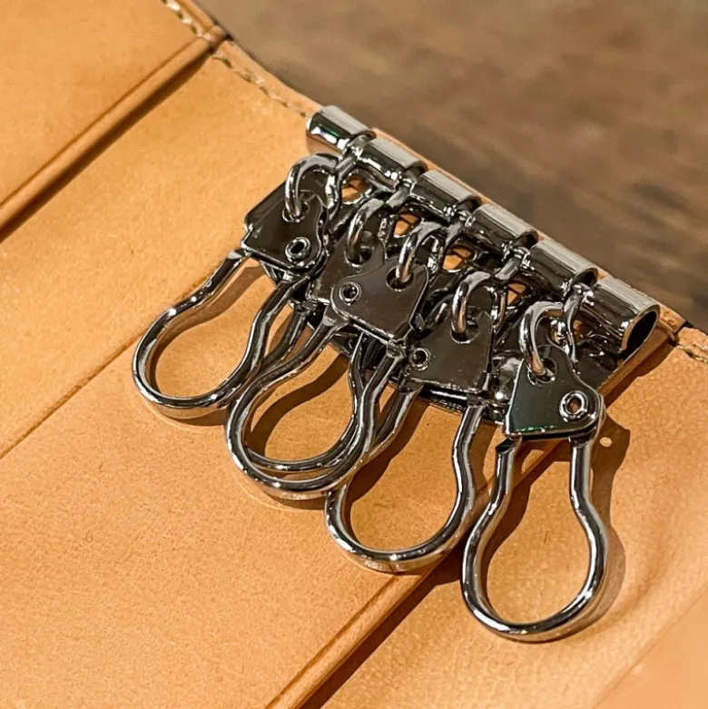 Étui porte-clés en cuir noir