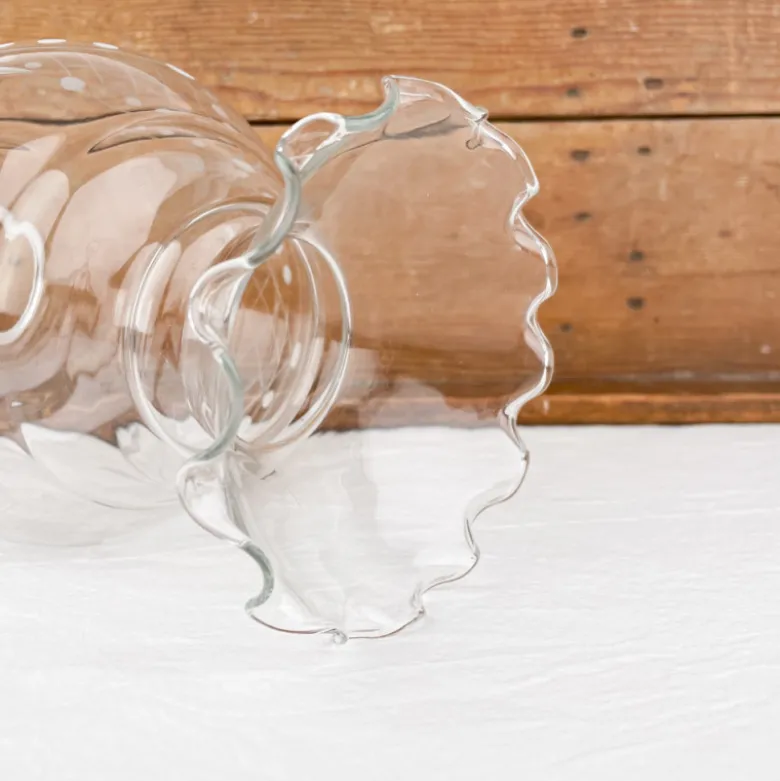 Verre de lampe tulipe arrondi avec motifs ciselés