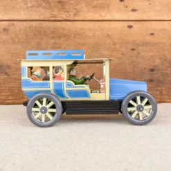 Voiture limousine beige et bleue mécanique